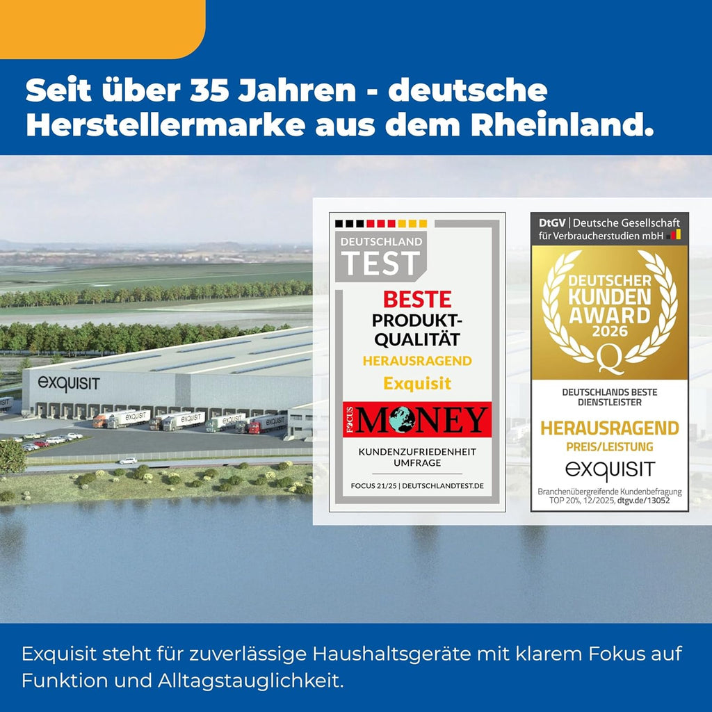 Exquisit Kühlschrank mit Gefrierfach 109 l Nutzinhalt, Energieklasse E, 40 dB(A) kompakte Bauform, 4-Sterne-Gefrierfach, LED-Beleuchtung, manuelle Abtauung KS516-4-E-040E weiss