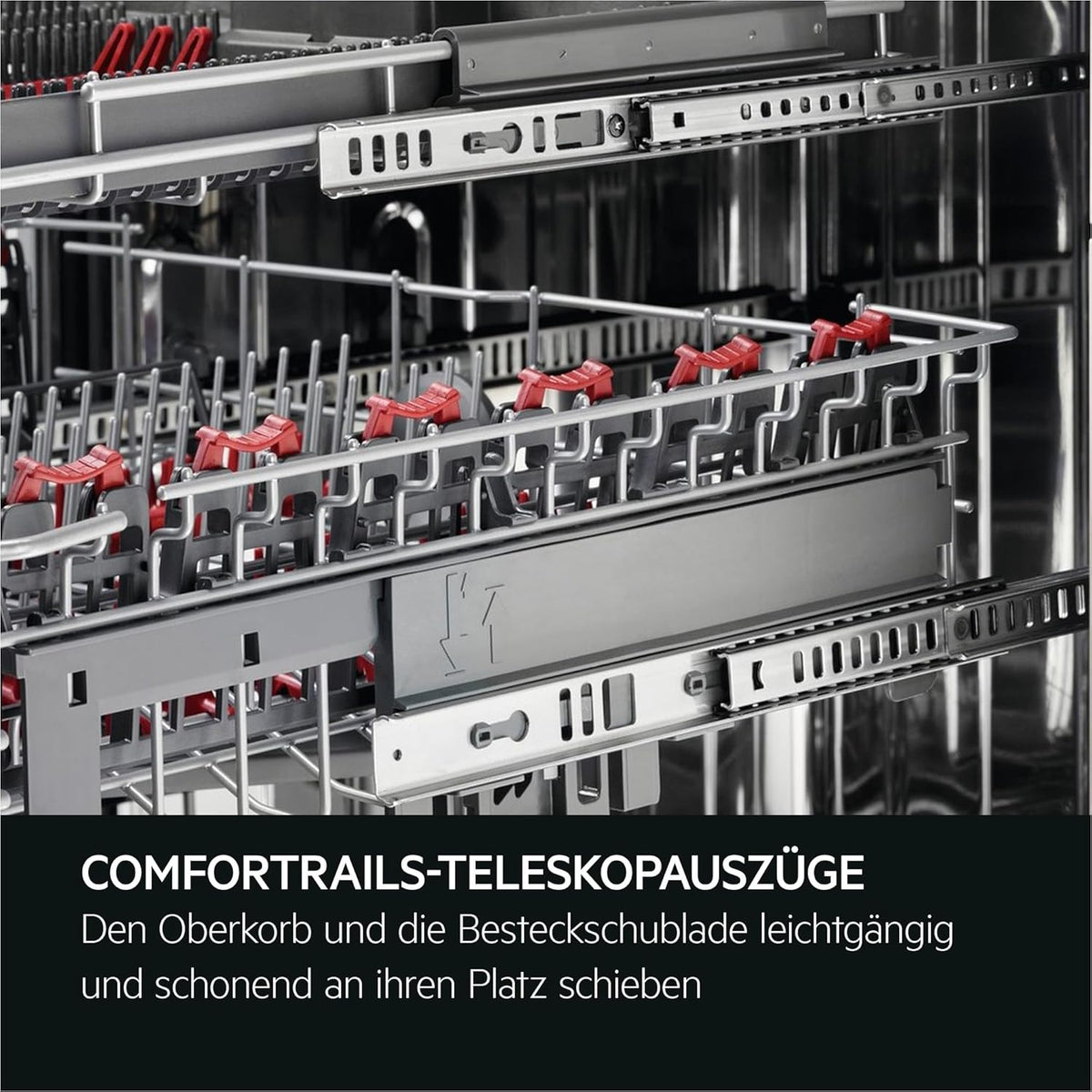 AEG Teilintegrierter Geschirrspüler 60 cm/Serie 7000 - Glasschutz/Energieklasse A-10% / MaxiFlex Besteckschublade/Innenbeleuchtung/leise 40dB / ComfortRails / 14 MG/Wasserstopp / FEE7770APM