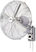 Generic Wandmontierter industrieller Retro-Ventilator mit 3 Geschwindigkeiten, mechanisch/Fernbedienung, links/rechts, oszillierender Kopf für gewerbliche und private Nutzung – Metallmaterial (45,7 cm