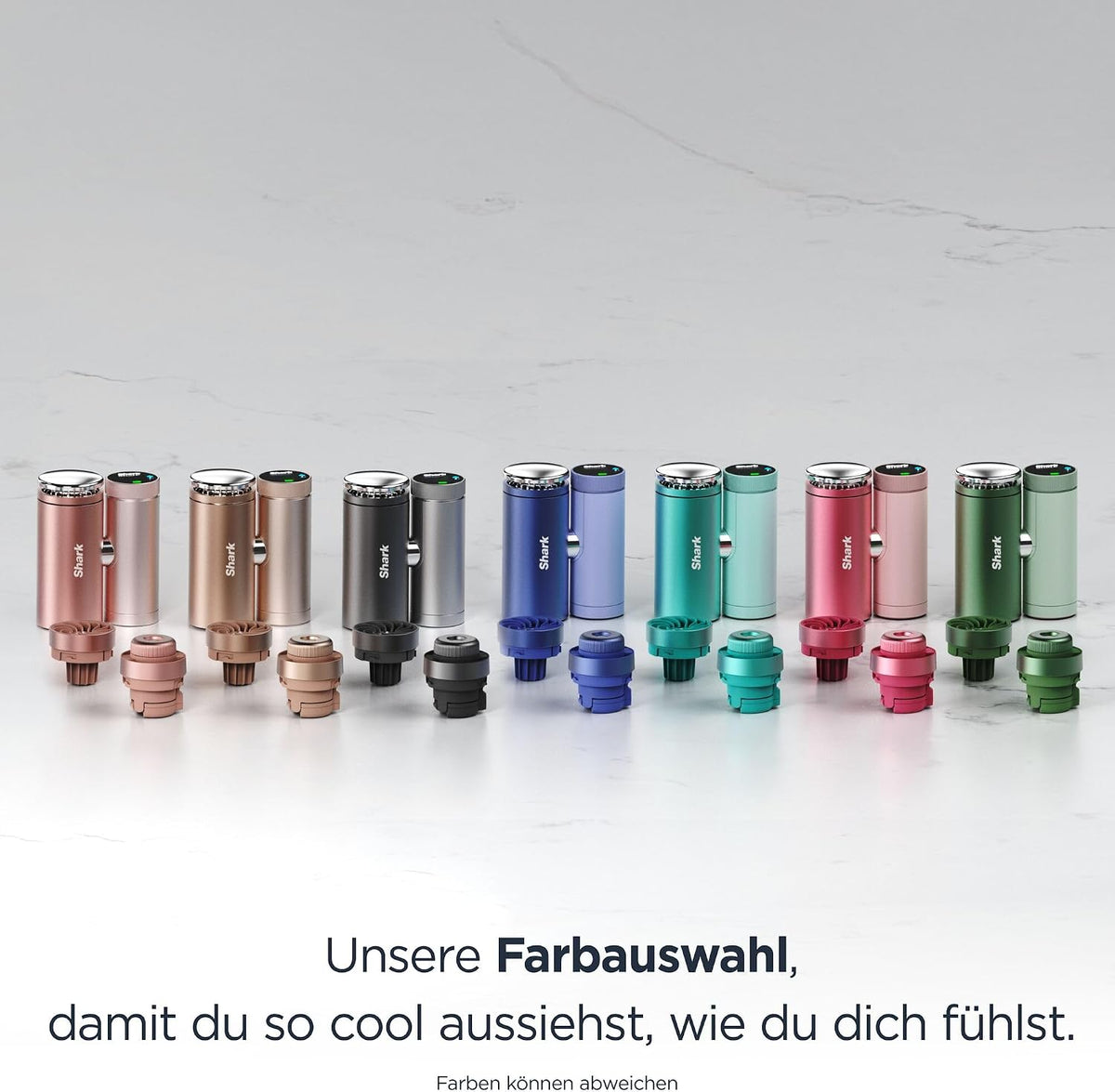 Shark ChillPill 3-in-1-Hochgeschwindigkeits-Handventilator-, Sprühnebel- und InstaChill-System, mit 3 Kühlaufsätzen, reisefreundliches Design, Hellgrau FA022EULV