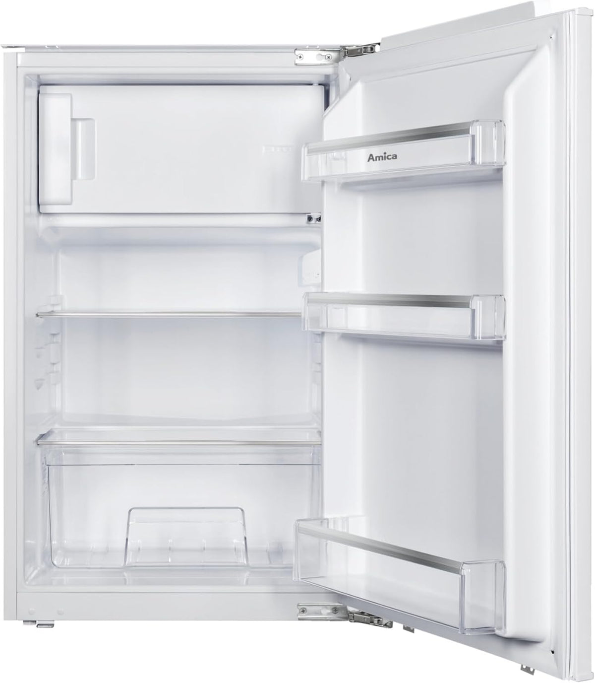 Amica Einbau‑Kühlschrank mit Gefrierfach Festtür‑Technik 880 mm Nische elektronische Steuerung Inverter‑Motor LED Beleuchtung 87,1 x 54 x 54 cm – Einbau Kühl Gefrierkombination