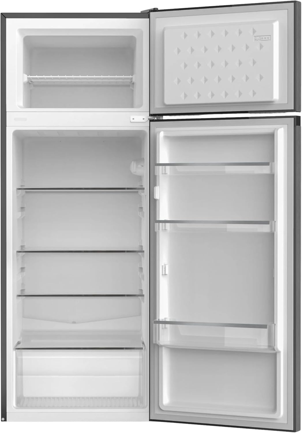 Amica Kühl‑Gefrierkombination freistehend 211 l FrostControl LED Beleuchtung 142,8 x 54 x 55,1 cm – Kühl Gefrierkombination Silber
