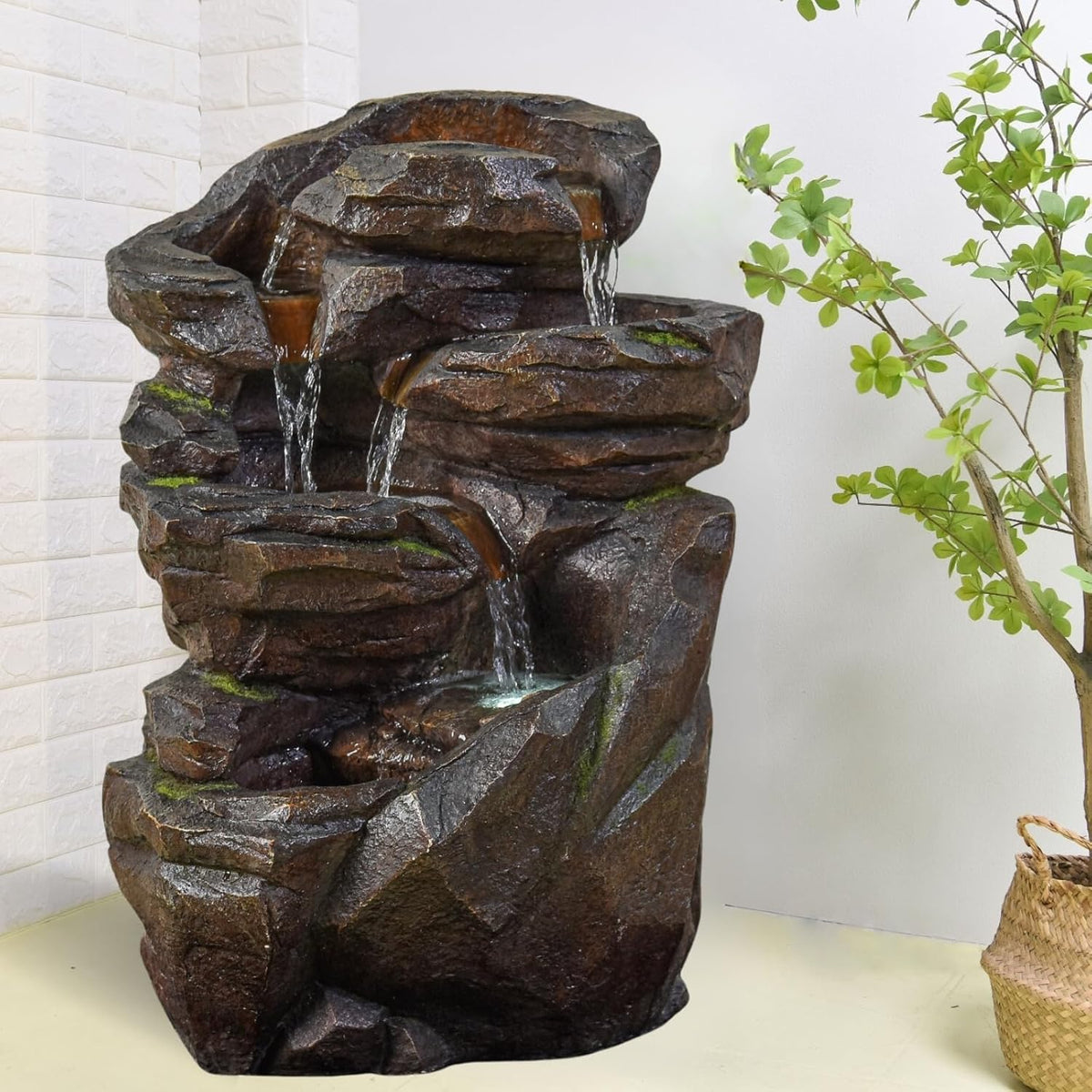 XL Gartenbrunnen Wasserfall Niagara - Natural Waterfall Fountain Outdoor and Indoor - Zen and Decorative Ambiance in Your Outdoor Area - Stone Imitation - H 70 cm - Zen'Light, H71