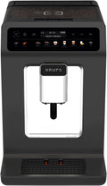 Krups Evidence One Kaffeevollautomat mit Milchschlauch, 12 Getränke, 2-Tassen-Funktion, Farbdisplay, Kaffeemaschine, TÜV-Siegel, Schwarz, EA895N10, Meteor Graphit