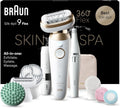 Braun Silk-épil 9 Flex SkinSpa Epilierer Damen, All-in-One Set, Haarentferner für Langanhaltende Haarentfernung, Ladyshaver, Facespa Gesichtshaarentferner, Made in Germany, 9-681 3D, Weiß/Gold