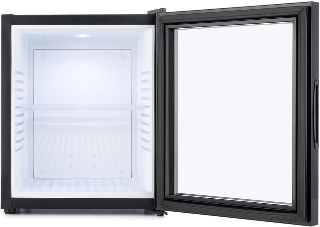 Klarstein MKS-13 Mini Kühlschrank Minibar Getränkekühlschrank mit Regaleinschub (36 Liter, leise, reinigungsfreundlich) schwarz-silber
