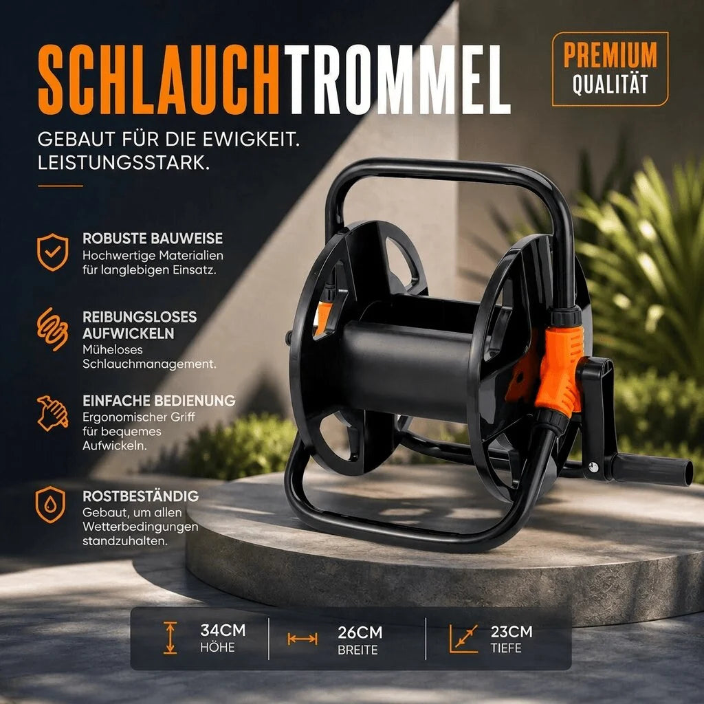 Freistehende Schlauchtrommel mit Handkurbel | Wasserwacht