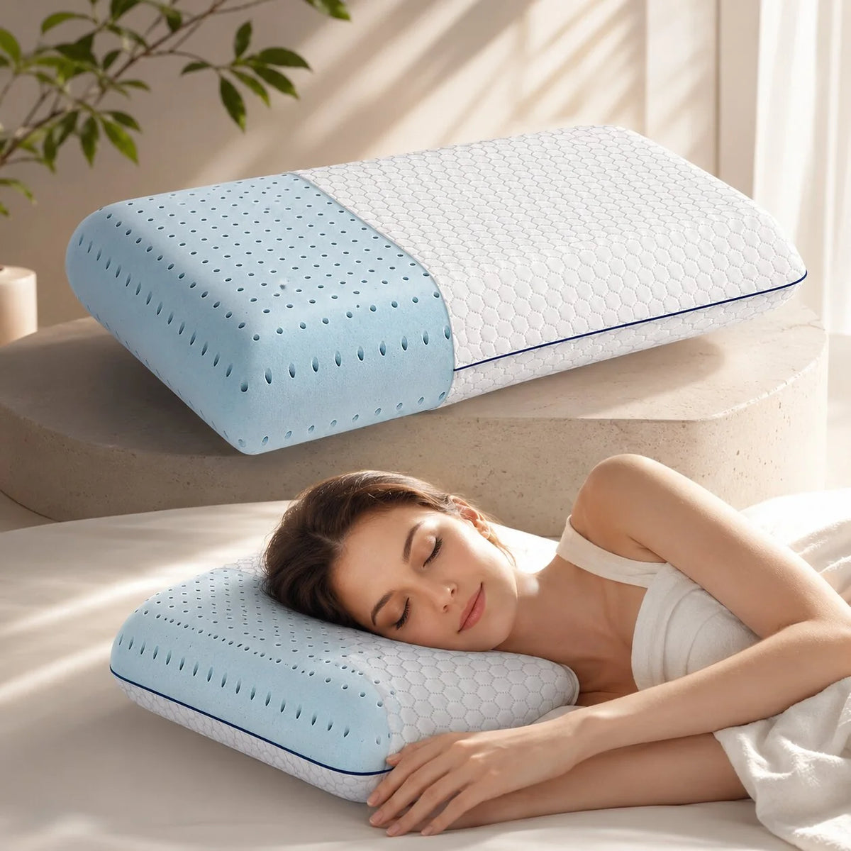 Kühlendes Nackenkissen aus Memory Foam mit Kühlgel | NackenKlaris