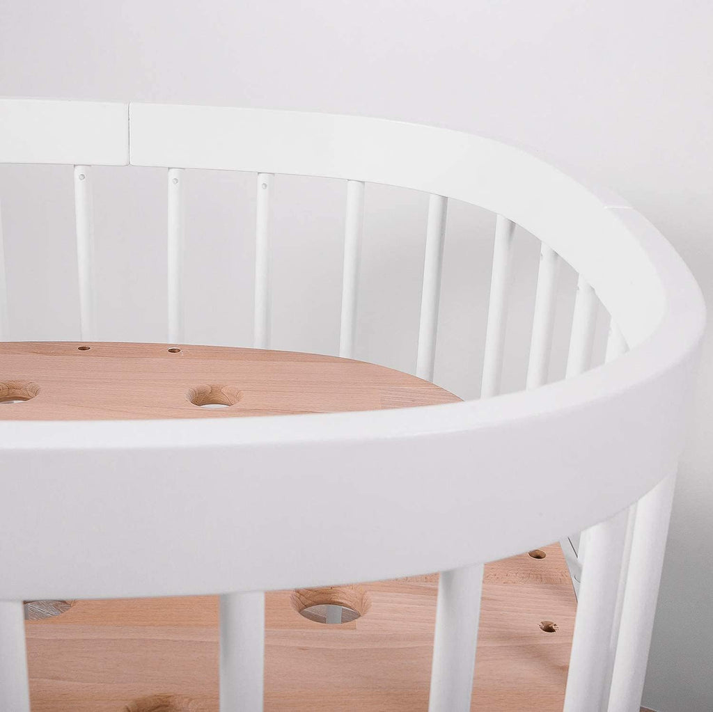 tweeto® Babybett 7 in 1 – mitwachsendes Babybett aus Holz | höhenverstellbares Beistellbett & Gitterbett | umbaubar zu Kinderbett & Laufstall (Buche Natur)
