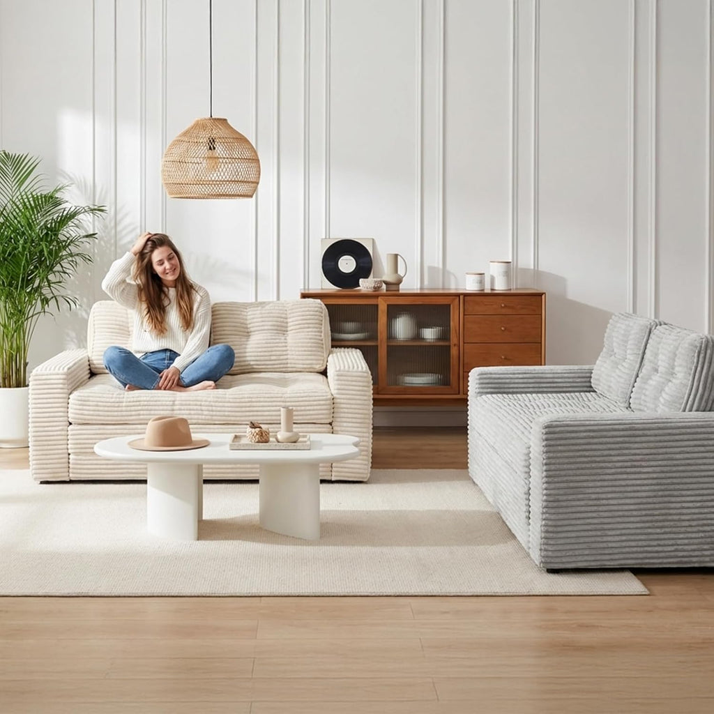 Bodensofa Schlafsofa Bed mit Pillow Back Support Armrest 140 cm Breit Klappbar Sofa 2-in-1 Design für Wohnzimmer, Schlafzimmer und Gästezimmer Grau