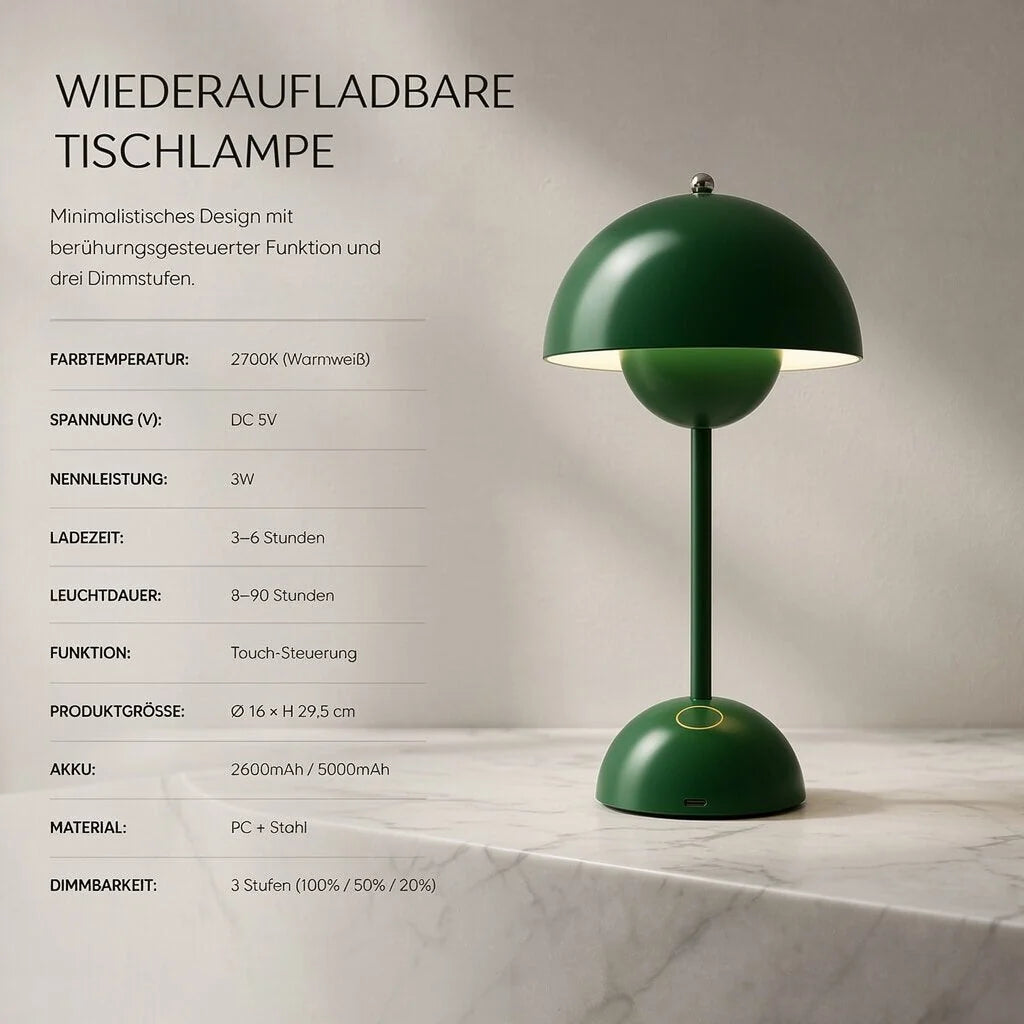 Kabellose LED Tischlampe | Veluné