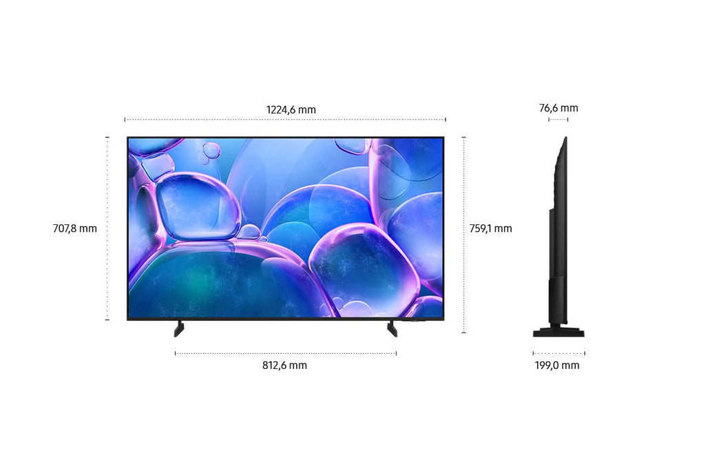 Samsung Crystal UHD 4K U7099F 55 Zoll (138 cm) LED Fernseher, Crystal Prozessor 4K, MetalStream Design, SmartThings, Knox Security, Gaming Hub, AI Upscaling, Kostenlose Inhalte, Smart AI TV