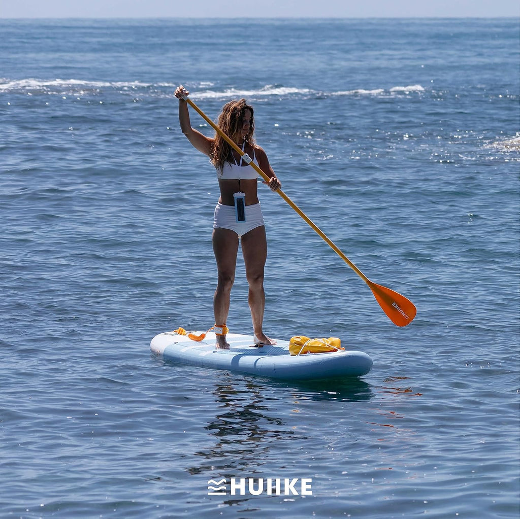 HUIIKE Stand Up Paddling Board mit Zubehör, Paddel, Finnen, Leash, Pumpe, Rucksack. SUP-Board Aufblasbar Hoher Stabilität und Widerstandsfähigkeit. Zum Kajak Umbaubar 305-365 cm, trägt 130-170 kg