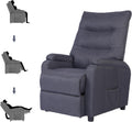 Mingone Relaxsessel, Fernsehsessel mit Liegefunktion, TV-Sessel mit Taschenfederkern, Gepolstert Liegesessel Ruhesessel Leinen Dunkelgrau für Wohnzimmer Schlafzimmer bis 150kg