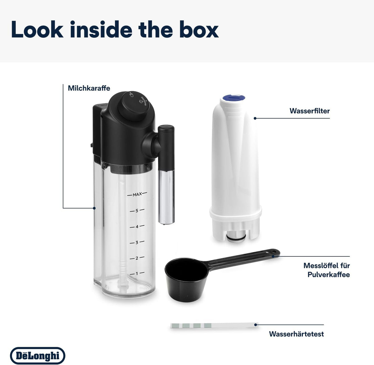 De'Longhi Magnifica Evo ECAM 292.81.B Kaffeevollautomat mit LatteCrema Milchsystem, 7 Direktwahltasten für Cappuccino, Espresso und weitere Kaffeespezialitäten, 2-Tassen-Funktion, Schwarz