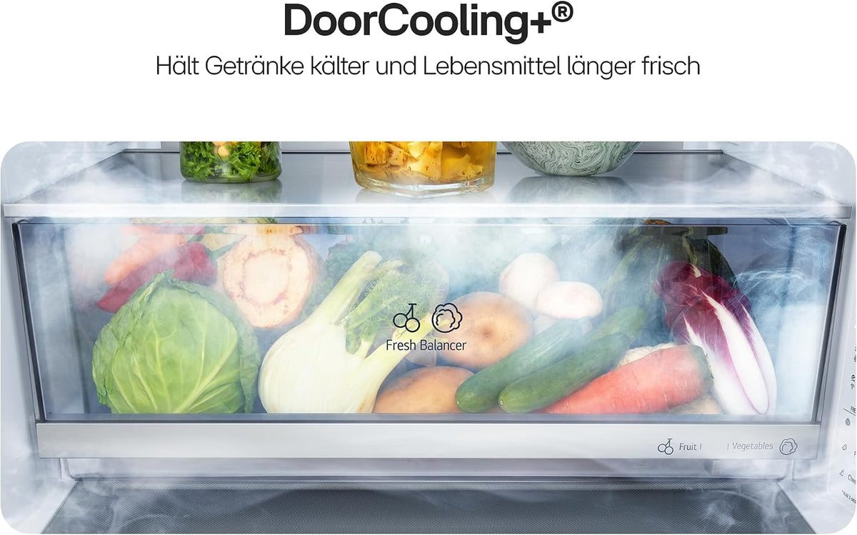LG GBBS322CEV Fit&Max Kühl-/Gefrierkombination (375 L, Energieklasse C) vollintegrierbar oder freistehend mit FRESHConverter+, DoorCooling+ und Total No Frost, Schwarz