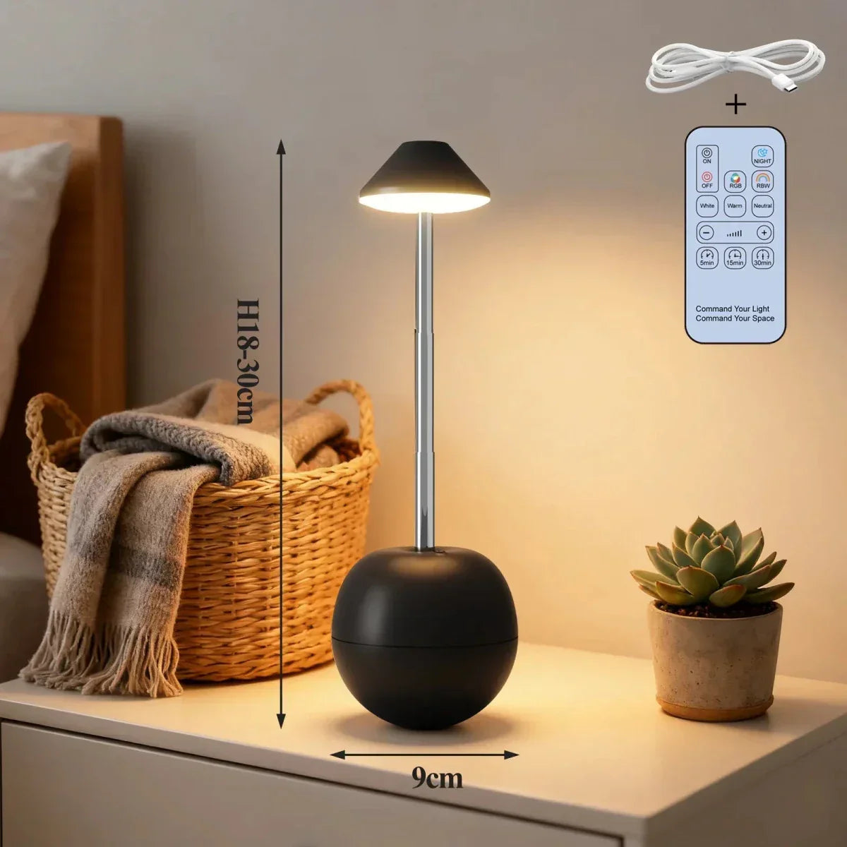 LED Tischlampe mit Fernbedienung | Fernschein