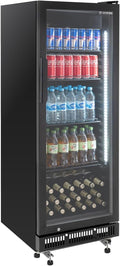 Getränkekühlschrank GKS-230 I 230 L Getränkekühlschrank mit Glastür & LED I Flaschenkühlschrank abschließbar I Bierkühlschrank 0 bis +8 °C