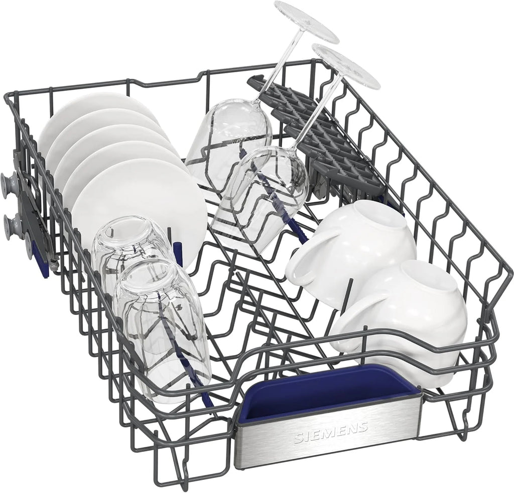 Siemens SR65YX08ME, iQ500 Smarter Geschirrspüler Vollintegriert, 45 cm breit, Besteckschublade, Zeolith, extra leise, aquaStop, automatische Türöffnung nach Programmende, varioSpeed, Innenbeleuchtung