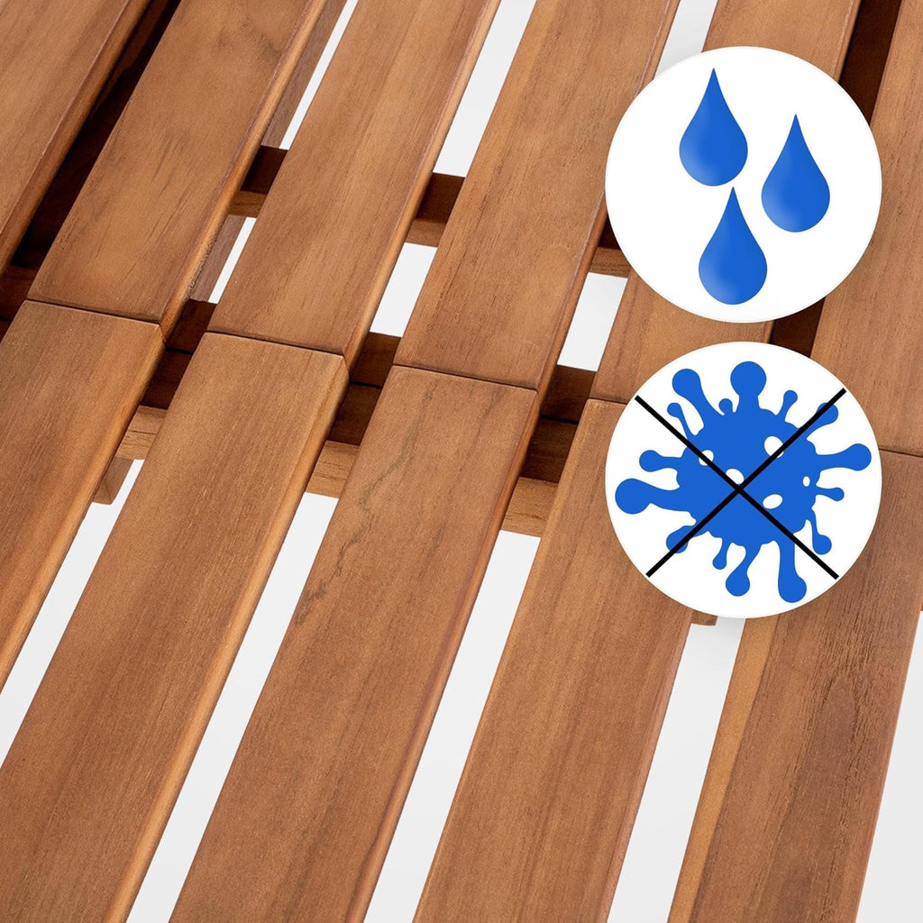 CLP Teakbank Orlando I Wetterfeste Gartenbank Mit Klapp-Tisch, Farbe:Teak, Größe:150 cm