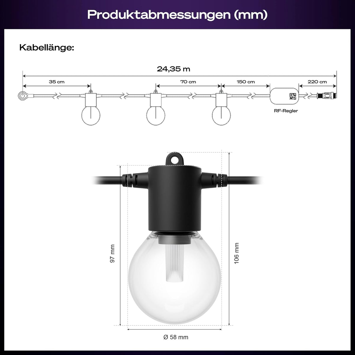 Hue Festavia Globe Außenlichterkette, White & Color Ambiance, 21 M LED Lichterkette, 30 Lampenkugeln, dimmbare Gartenbeleuchtung funktioniert per Hue App, Alexa, Google Assistant, Home