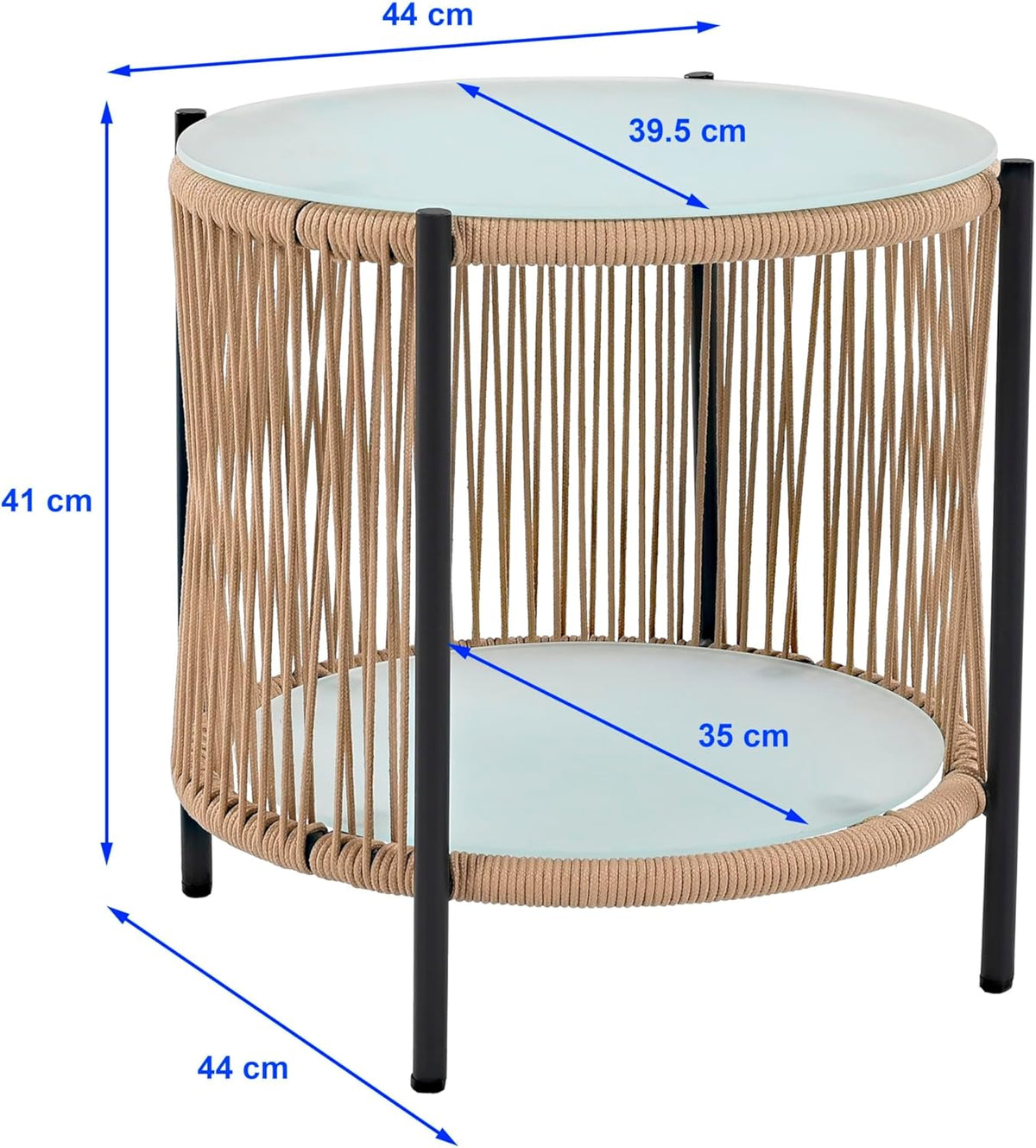 ESTEXO Bistro Set Balkonmöbel Sitzgruppe Outdoor Gartenset 2 Personen Rope Gartenset (Beige)