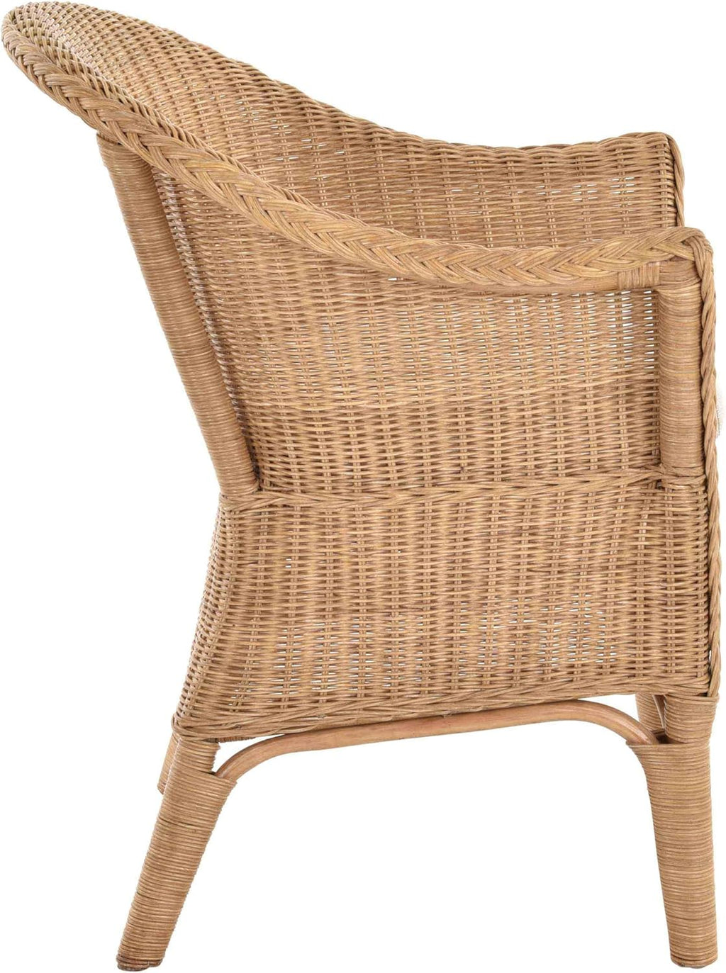 Rattan-Sessel Natur/Esszimmersessel Korb-Sessel inkl. Polster Beige/Rattanmöbel Rattansessel Rattanstuhl mit Armlehnen Lounge Flechtsessel (mit Polster, Honig-Dunkel)