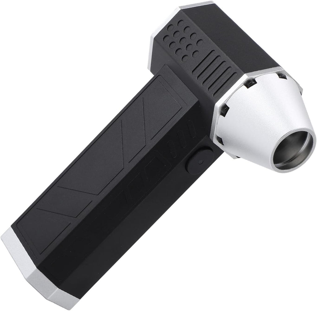 Mini-Jet-Ventilator, Bürstenloser Motor, Elektrischer Luftzerstäuber, Hohe Geschwindigkeit, für Reisen und Camping, Tragbar, Leicht (Schwarzes Silber)