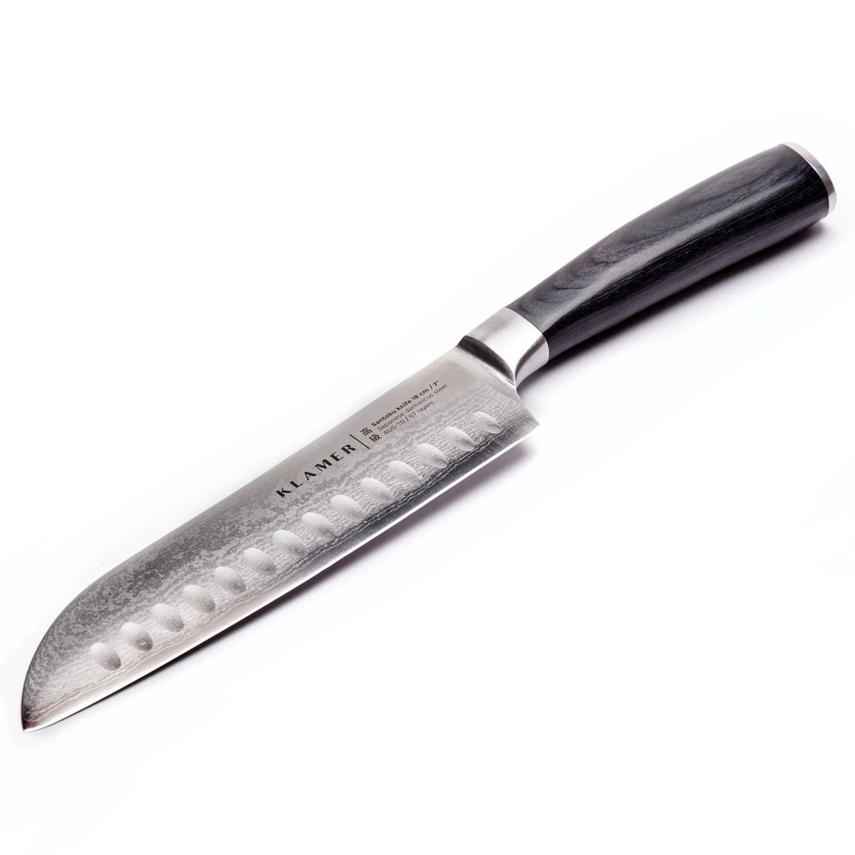 Santoku Damastmesser & Schneidebrett Set