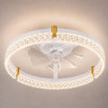 Airwit 50cm Deckenventilator mit Beleuchtung, Lampe mit Ventilator in Glasoptik, Deckenlampe mit Ventilator leise dimmbar, 3000K-6000K stufenlos, 6 Windstufen, Timer 1/2/4H, App Fernbedienung, Weiß