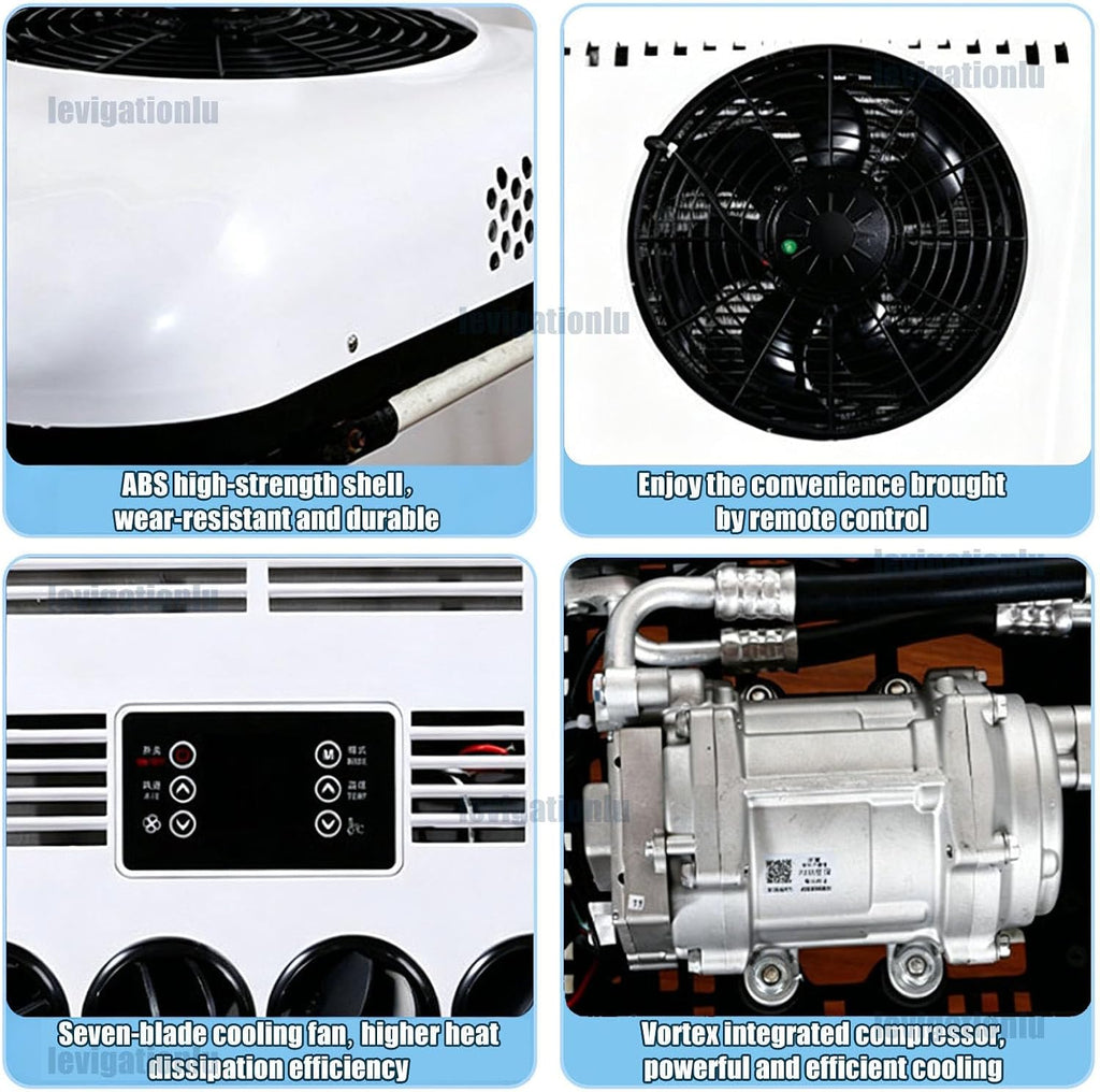 Wohnmobil Dachklimaanlage 12V/24V mit Fernbedienung, 2200W Klimaanlage für Camper Van, Kühlen & Heizen, Ultra Leise 20dB, Energiesparend, 360° Luftverteilung, unverzichtbar für Vanlife 12v