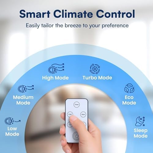 Wandmontage Klimaanlage mit Fernbedienung, 1800W Dual-Mode-Heizungskühler Lüfter für Raum, leise tragbare Klimaanlage mit Timer, energieeffiziente Kühlung für Home Office Schlafzimmer
