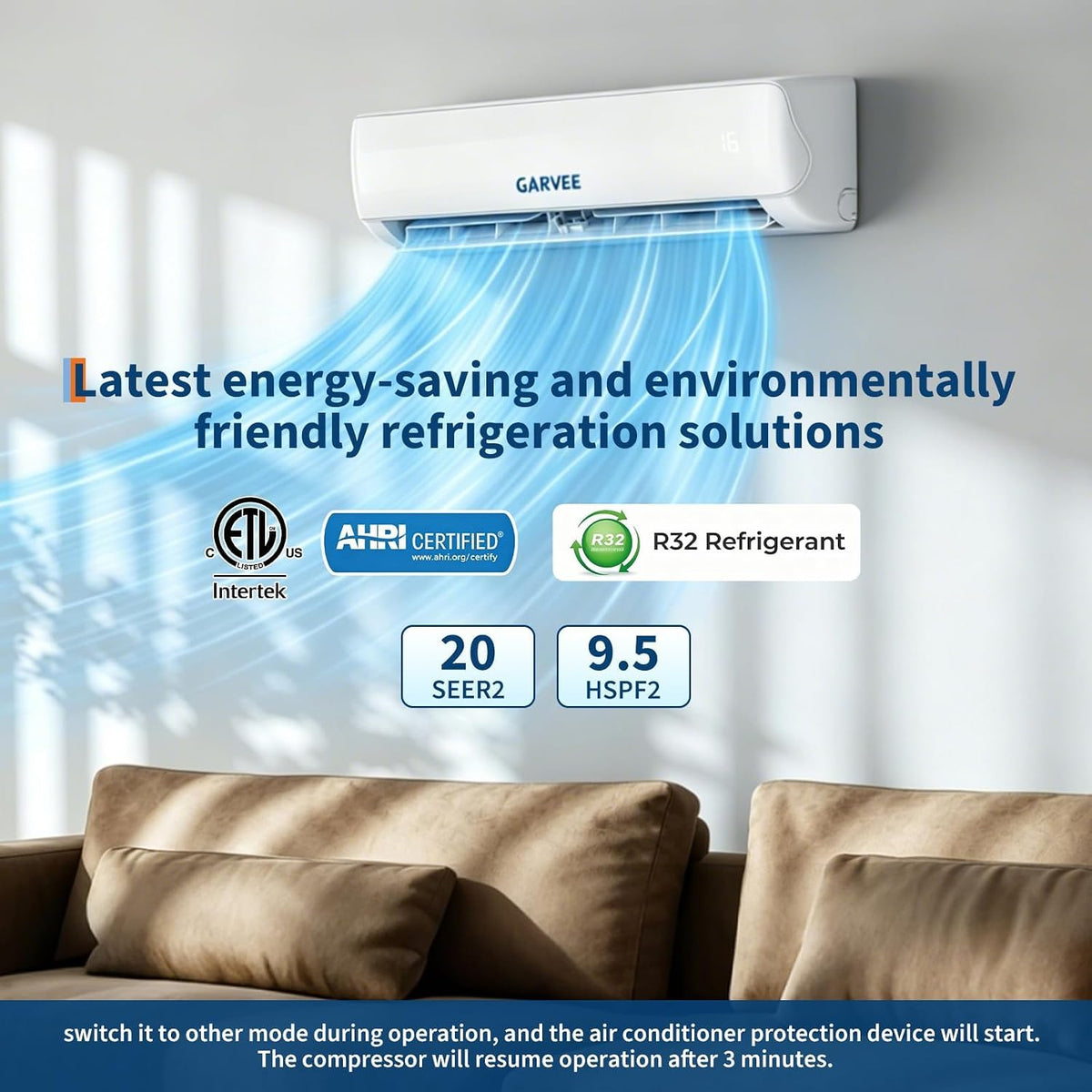 Klimaanlage Split, Kühlung und Heizung, 24000 Btu Split Klimaanlage, Inverter Klimagerät, Wifi & App Klimaanlage Wandmontage, Sehr Leise, Timerfunktion, R32 Kältemittel, Energieeinsparung, bis 120qm