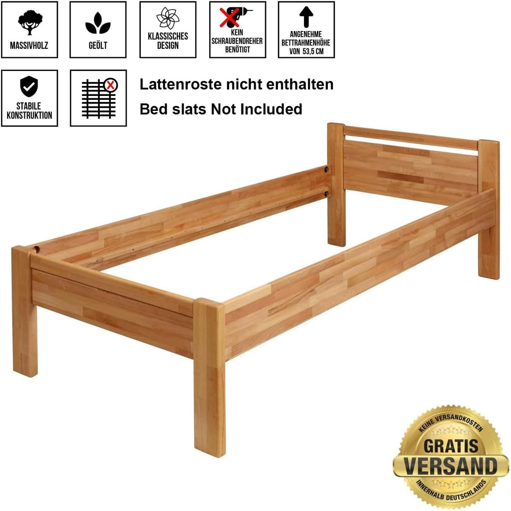 Krok Wood Seniorenbett SiSi aus Massivholz (Buche, 100 x 200 cm)