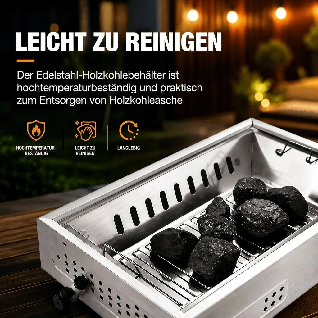Tragbarer Camping Holzkohlegrill | Glutkron