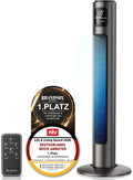 Brandson - Turmventilator mit Fernbedienung - Preisträger 2026 - Oszilation 60° - Standventilator - mobiler Lüfter - Säulenventilator - 96 cm - Ventilator 3 Geschwindigkeitsstufen - GS - Graphite