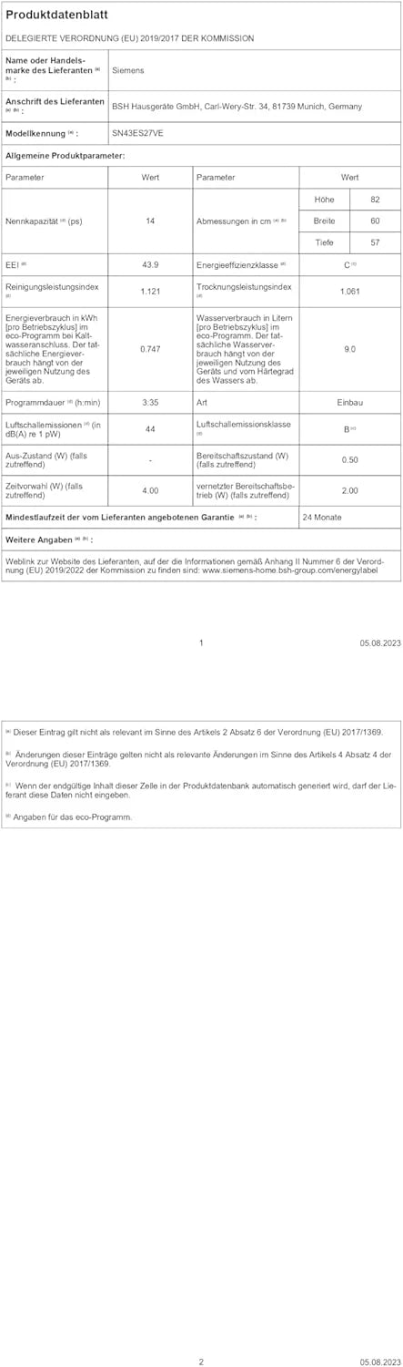 Siemens SN63EX14VE, iQ300 Smarter Geschirrspüler, Vollintegrierte Spülmaschine mit Besteckschublade, 60 cm, Auto Türöffnung dank autoOpen dry, Besonders leise durch iQdrive-Motor, infoLight aquaStop