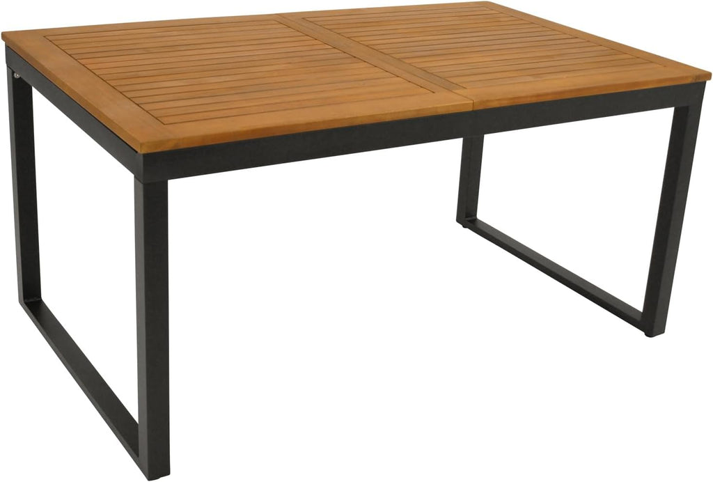 DEGAMO Ausziehtisch Gartentisch ausziehbar RIVELLO 150/200x90cm, Aluminium anthrazit + Akazienholz geölt, Outdoor, FSC®-Zertifiziert