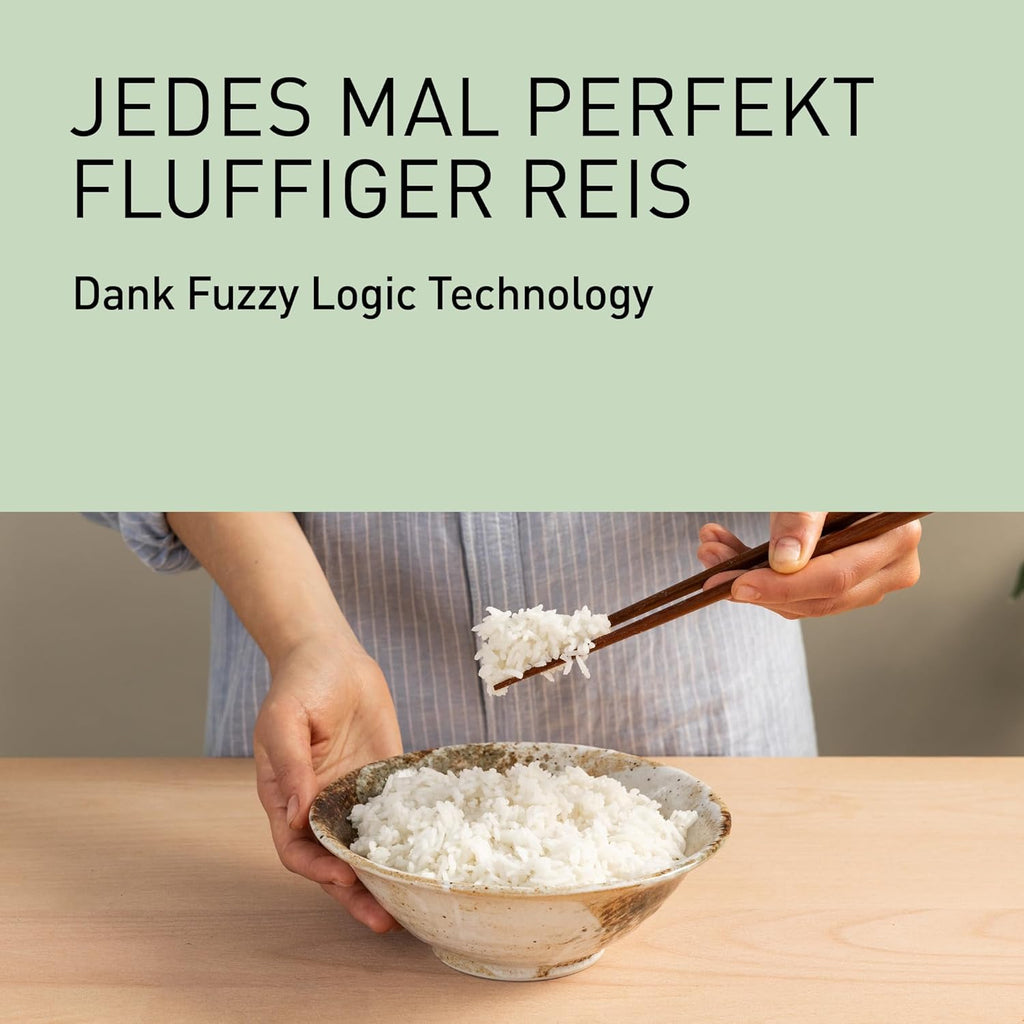 Panasonic SR-DA152KXE Automatischer Reiskocher mit Dampfgarer, Fuzzy-Logik, Wasserverhältnisanzeige, BPA-frei, Warmhalten, Startverzögerung, spülmaschinengeeignete Teile, vielseitig, schwarz