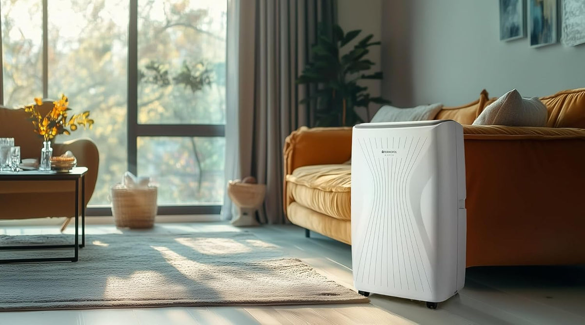 Termofol Mobile Klimaanlage ASPEN 4000W – 4in1: Klimatisierung, Luftentfeuchter, Ventilator, Heizung – WLAN Fernsteuerung – energiesparendes Smart-Home-Gerät – modernes Design – weiß