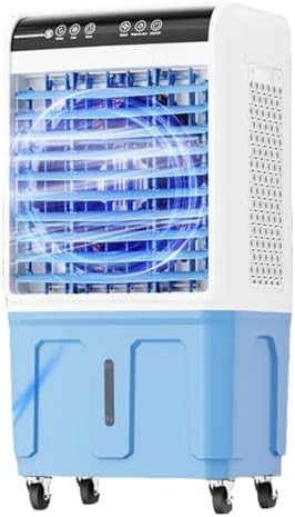 Tragbarer Verdunstungskühler mit Ventilator, 3 Geschwindigkeitsstufen, 120°-Oszillation, extrem leise (36 dB), großer Wassertank und Rollen für das Homeoffice