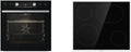 Gorenje Einbau-Herd-Set Black Set 4 mit Glaskeramik-Kochfeld, Heißluft, 77 Liter, ExtraSteam, GentleClose & Open, EcoClean, AirFry, PizzaMode, PerfectGrill, Teleskopauszüge, Schwarz