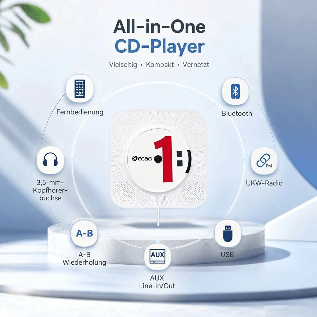 CD Player mit Bluetooth Lautsprecher | Edelsonic