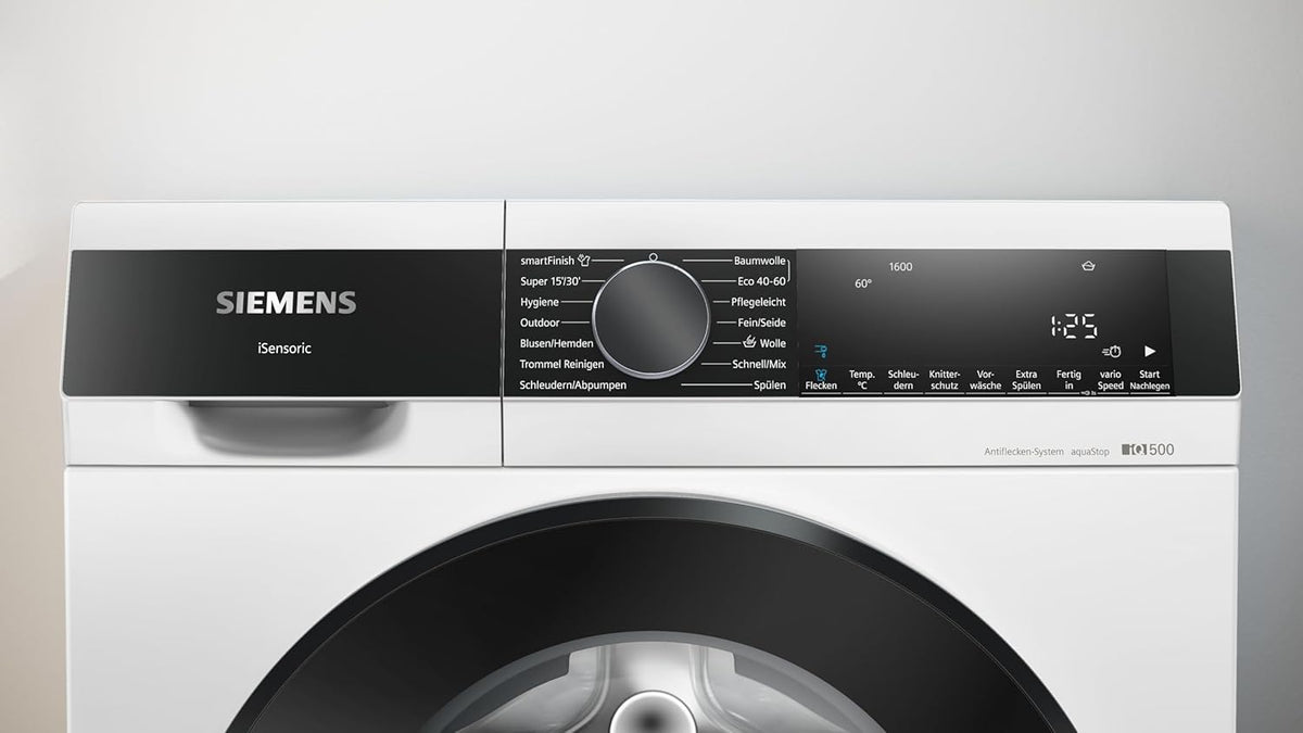 Siemens WM14N223 Waschmaschine iQ300, Frontlader mit 7kg Fassungsvermgen, 1400 UpM, speedPack L, LED-Display,Outdoor-Programm, Wei, 60cm