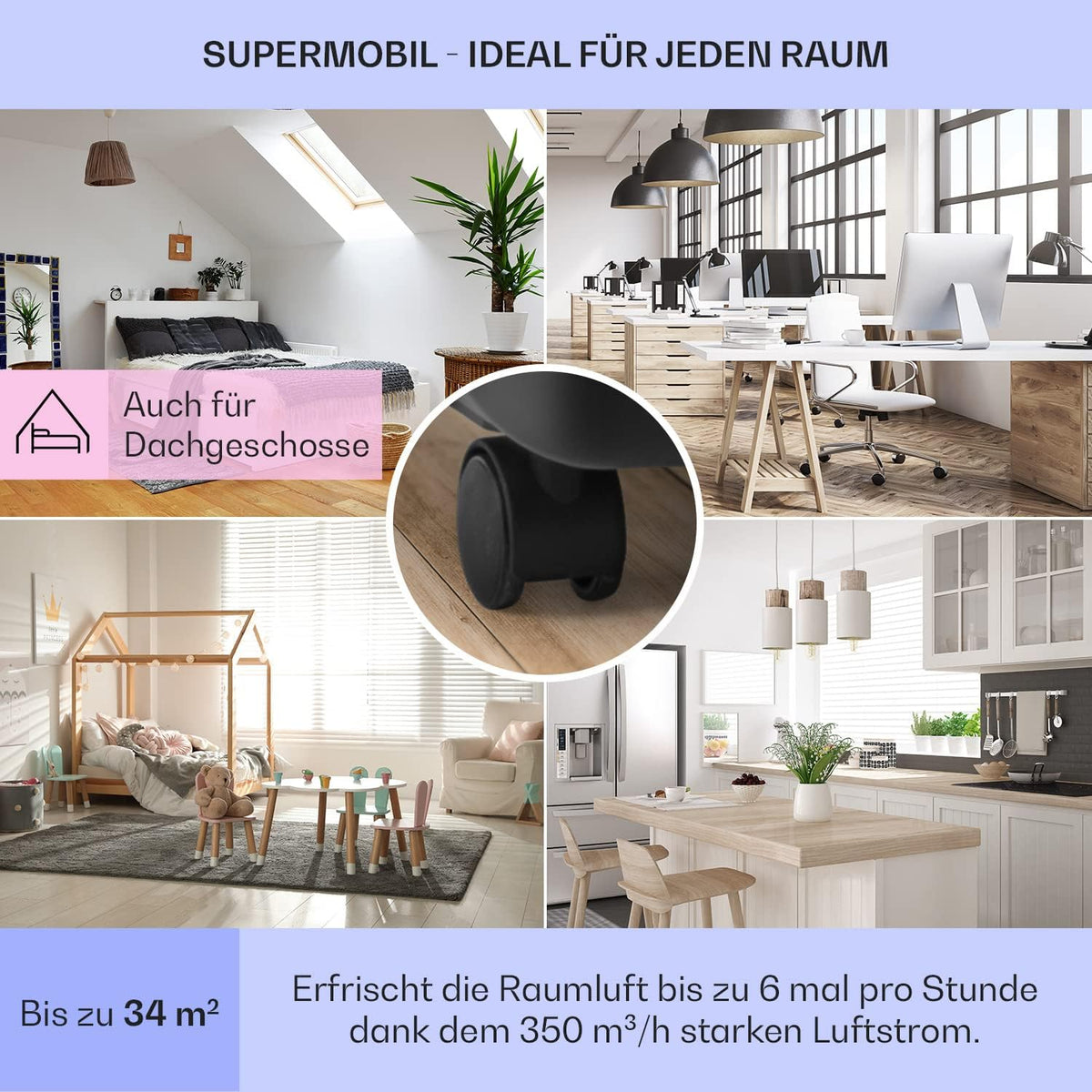 Klarstein Mobile Klimaanlage mit Abluftschlauch, 3-in-1 Klimagerät mit Ventilator & Luftentfeuchter, Kleine & Portable Klimaanlage für Wohnung & Büro, mit Nachtmodus & App-Steuerung, 7000 BTU