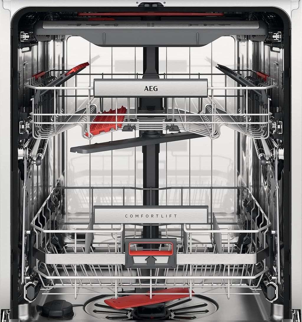 AEG Teilintegrierter Geschirrspüler 60 cm/Serie 7000 - Glasschutz/Energieklasse A-10% / MaxiFlex Besteckschublade/Innenbeleuchtung/leise 40dB / ComfortRails / 14 MG/Wasserstopp / FEE7770APM