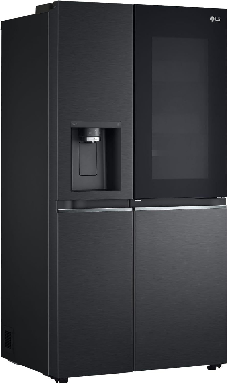 LG GSXV91MCAE Amerikanischer Kühlschrank Side by Side InstaView Total No Frost mit Gefrierfach, 635 l, Nano-UV-Eis-Spender, Türkühlung, Linear Cooling, Smart Kühlschrank mit WLAN und Gefrierschrank