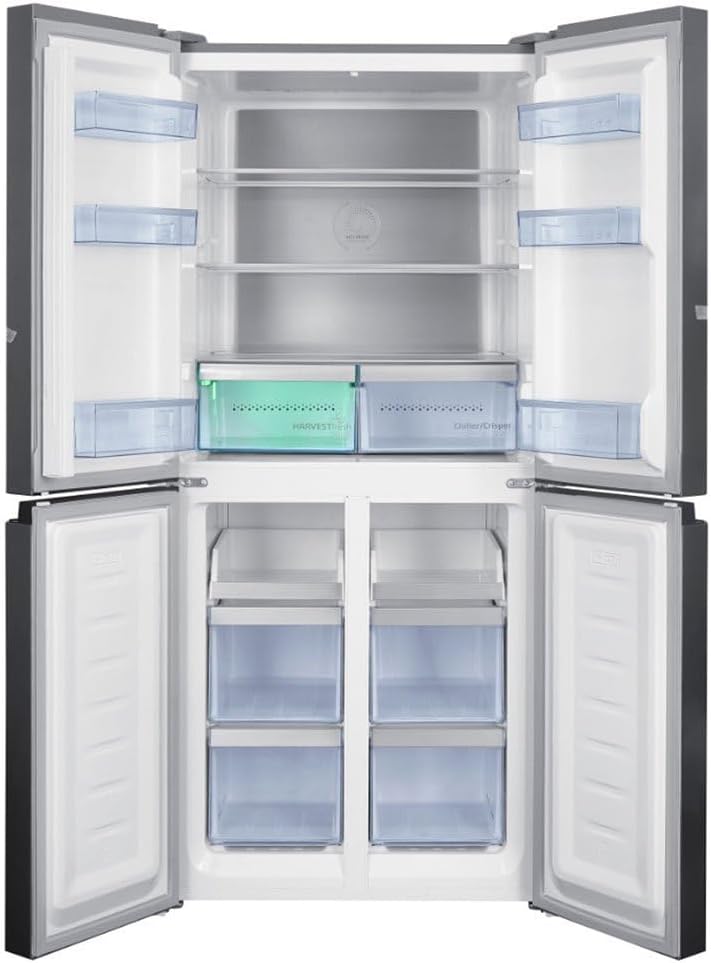 Beko GNO46623MXPN Side-by-Side, Kühlschrank, Gefrierschrank, 466 l Gesamtvolumen, 291 Liter Kühlbereich, 175 Liter Gefrierbereich, Multifunktionsdisplay, HarvestFresh, 18 l Chiller-Zone, Edelstahl