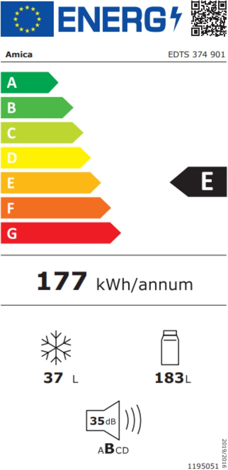 Amica Einbau-Kühlschrank mit Gefrierfach oben, Doppeltür, 145 cm Nische, Schlepptür-Technik, elektronische Steuerung, Inverter-Motor, LED-Beleuchtung