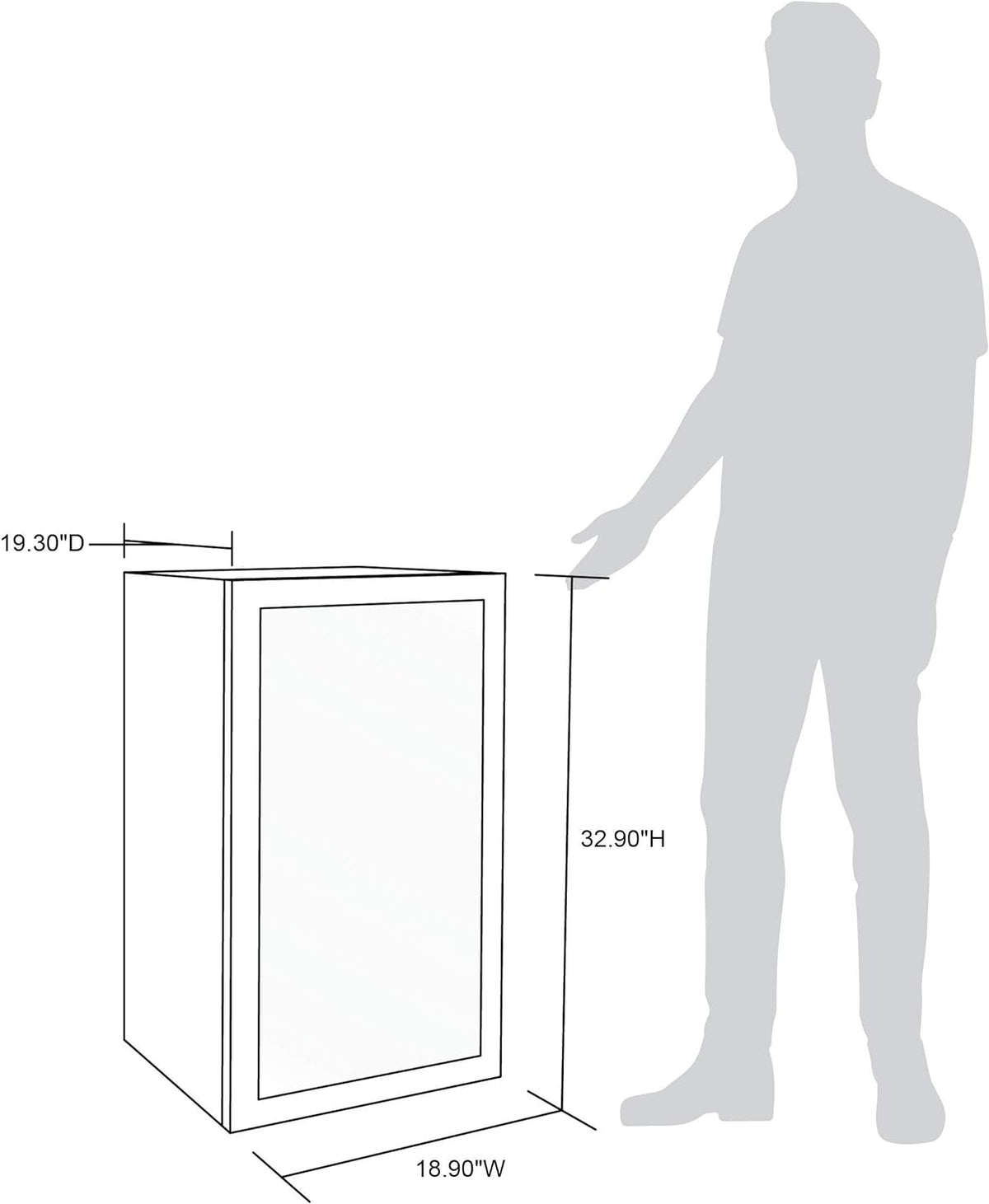 Getränkekühlschrank | Freistehender Kühlschrank für 126 Dosen mit Glastür mit Scharnier rechts | Mini-Getränkekühlschrank, perfekt für Bier, Wein, Limonade und kühlere Getränke